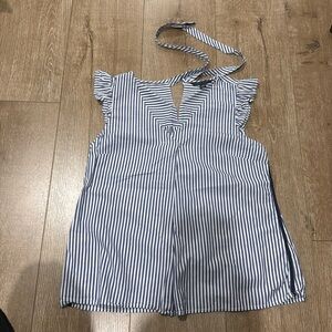 Blue and white striped blouses